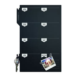 Securit FB-PLAN tableau à craie et accessoires Noir Mélamine, Résine, Velcro