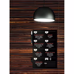 Securit FB-PLAN tableau à craie et accessoires Noir Mélamine, Résine, Velcro