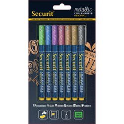 Securit BL-SMA100-V7-MT marqueur à craie liquie Bleu, Or, Vert, Rose, Violet, Argent 7 pièce(s)
