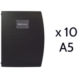 Lot de 10 protège menu Rio noir format A5 - Noir
