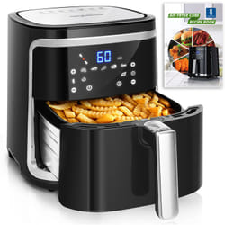 Aigostar - Cube - Friteuse à air chaud 7L, 1900W. 7 préprogrammes, mode manuel et fonction maintien au chaud. Panneau tactile led. Utilisation dans