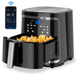 Aigostar - Smart Cube - Friteuse à air intelligente sans huile. 1900W, 7L. Mode manuel, écran tactile led, 7 fonctions préréglées + maintien au chaud