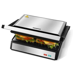 Hett pro - Grill Panini, Grills électriques Avec Plaques Antiadhésives. Récupérateur de Graisses Amovible, Ouverture à 180º