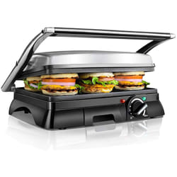 Aigostar - Samson - Gril, presse paninis et sandwichs de 2000W. Plaques antiadhérantes xl, ouverture à 180º, thermostat. Bac à graisse amovible,