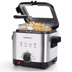 Description générale La friteuse Aigostar est idéale pour préparer de petites portions pour une ou deux personnes. Avec sa pu ...