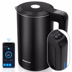 Benjamin Smart - Bouilloire connectée 1.7L Cool Touch. Acier inox, température réglable, maintien au chaud. Alexa, Google Hom ...
