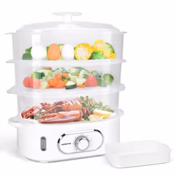 Fitfoodie pro - Cuiseur Vapeur Electrique 12L, Cuiseur Vapeur Avec 3 Récipients Empilables, Support Pour Cuire les œufs