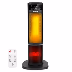 2000W Radiateur Electrique Chauffage dappoint avec Flamme 3D Céramique 5 Modes Silencieux, Chauffage Rapide Minuterie 24H