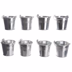 Mini seau en zinc avec anse ø7x6cm. . . . Poids : 0,026Kg Matériau : Zinc Indice de Protection IP : IP20 Certification : CE L ...