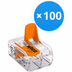 Chez Lampesdirect, le "Lot 100x Wago 221-412 Connecteur Compact | 2 Câble connexion - Connecteur filaire(EAN: 8719157043984)" ...