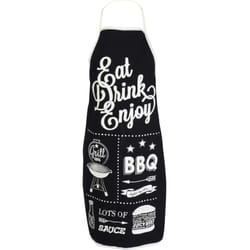 Tablier Barbecue Coton Noir Poche Pratique