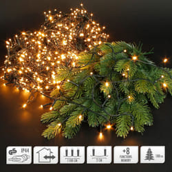 Ecd Germany Guirlande Lumineuse Extra Blanc Chaud 560 led - 11 m Intérieur/Extérieur - IP44 Imperméable - Câble d'Alimentation 3m - Chaînes