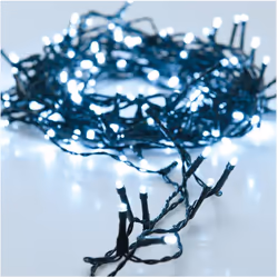 Guirlande À Piles Câble Vert 24 Leds Blanch Froid Distance Entre Led 7,5cm Ip44 Multif. Cable D'alimentation 50cm. Distance E ...