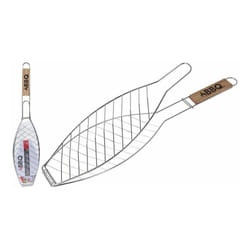 BBQ - Grill à poisson avec manche en bois 14x58cm