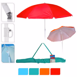 Description générale Le parasol de plage Ø160 cm est l'accessoire idéal pour profiter du soleil en toute sécurité. Disponible ...