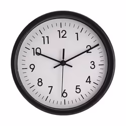 Horloge murale - edm - Noir - Ø 20 cm - PVC - Design contemporain