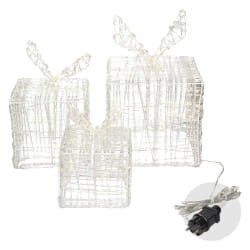 ECD Germany Boîtes Cadeaux LED - Blanc chaud (3 unités)