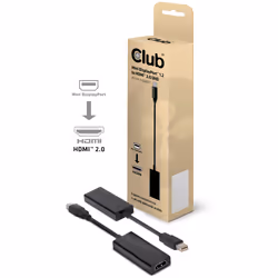 CLUB3D CAC-1170, Mini DisplayPort 1.2, HDMI 2.0, 0,15 m, Noir