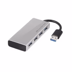 CLUB3D USB 3.0 Hub 4-Port with Power Adapter, Station d'accueil, USB 3.2 Gen 1 (3.1 Gen 1) Type-A, USB Type-A, Noir, Argent, ...