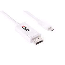 CLUB3D USB 3.1 Type C Cable to DisplayPort 1.2 UHD Adapter, USB Type C, Displayport 1.2, 1,2 m, Blanc