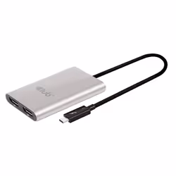 CLUB3D Thunderbolt™ 3 to 2x Displayport™ 1.2 Dual Monitor 4K 60Hz, 2x DisplayPort, 5120 x 2880 pixels, Argent, Aluminium, 60  ...