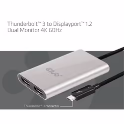 CLUB3D Thunderbolt™ 3 to 2x Displayport™ 1.2 Dual Monitor 4K 60Hz - Vue supplémentaire 5