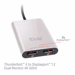 CLUB3D Thunderbolt™ 3 to 2x Displayport™ 1.2 Dual Monitor 4K 60Hz - Vue supplémentaire 6