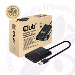 CLUB3D USB3.2 Gen1 Type A to 2x DisplayPort™1.2 Dual Monitor 4K60Hz DisplayLink Video Splitter - Vue supplémentaire 8