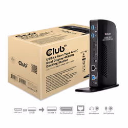 CLUB3D USB3.2 Gen1 Type A or C Dual Display 4K60Hz Docking Station DisplayLink® Certified - Vue supplémentaire 9