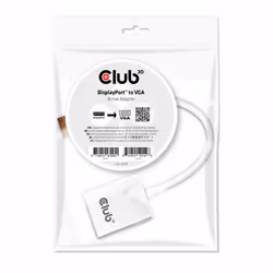 CLUB3D Displayport to VGA Active Adapter, DisplayPort, VGA, Noir