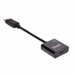CLUB3D DisplayPort 1.2 to HDMI 2.0 UHD Active Adapter, Displayport 1.2, HDMI 2.0, 0,21 m, Noir