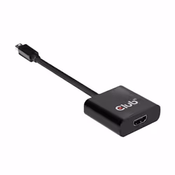 CLUB3D Mini DisplayPort 1.2 to HDMI 2.0 UHD Active Adapter, DisplayPort 1.2, HDMI 2.0, 0,15 m, Noir