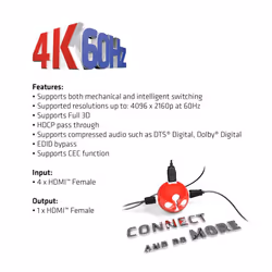 CLUB3D HDMI 2.0 UHD SwitchBox 4 Ports - Vue supplémentaire 5