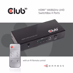 CLUB3D HDMI 2.0 UHD SwitchBox 4 Ports - Vue supplémentaire 6