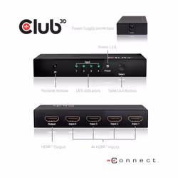 CLUB3D HDMI 2.0 UHD SwitchBox 4 Ports - Vue supplémentaire 7
