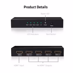 CLUB3D HDMI™ 4K@60Hz UHD Splitter AC Power 4 ports - Vue supplémentaire 5
