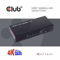 CLUB3D HDMI™ 4K@60Hz UHD Splitter AC Power 4 ports - Vue supplémentaire 7