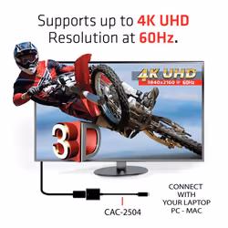 CLUB3D USB 3.1 Type C to HDMI 2.0 UHD 4K 60Hz Active Adapter - Vue supplémentaire 4