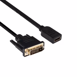 CLUB3D DVI to HDMI 1.4 Cable M/F 2m/6.56ft Bidirectional, DVI Dual Link, HDMI 1.4, 2 m, Noir