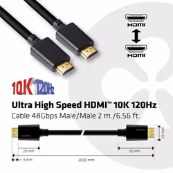 CLUB3D Ultra High Speed HDMI 4K120Hz, 8K60Hz Certified Cable 48Gbps M/M 2 m / 6.56 ft - Vue supplémentaire 4