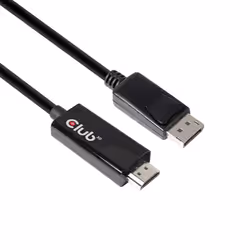 CLUB3D DisplayPort 1.4 to HDMI 2.0b HDR Cable Male/Male 2m/6.56 ft., 2 m, DisplayPort 1.4, HDMI 2.0, Mâle, Mâle, 4096 x 2160  ...
