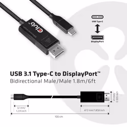 CLUB3D cac-1557 USB C Displayport 1.4 Noir - Vue supplémentaire 4