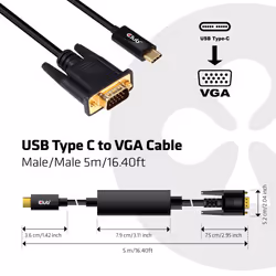 CLUB3D cac-1512 usb C VGA Noir