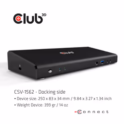 CLUB3D CSV-1562 station d'accueil USB 3.2 Gen 1 (3.1 Gen 1) Type-C Noir - Vue supplémentaire 4