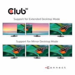 CLUB3D USB TYPE C 3.2 GEN1 MULTISTREAM TRANSPORT MST HUB DISPLAY PORT 1.4 TRIPLE MONITOR DisplayPort male Displayport female Noir - Vue supplémentaire 6