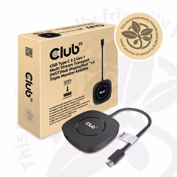 CLUB3D USB TYPE C 3.2 GEN1 MULTISTREAM TRANSPORT MST HUB DISPLAY PORT 1.4 TRIPLE MONITOR DisplayPort male Displayport female Noir - Vue supplémentaire 7
