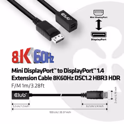 CLUB3D cac-1120 1 m Mini DisplayPort DisplayPort Noir - Vue supplémentaire 8