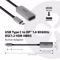 CLUB3D CAC-1567 adaptateur graphique USB 7680 x 4320 pixels Noir, Argent
