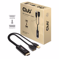 CLUB3D HDMI 2.0 TO DISPLAYPORT 1.2 4K60HZ HDR M/F ACTIVE ADAPTER, HDMI, DisplayPort, 0,25 m, Noir