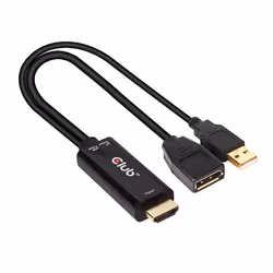 CLUB3D HDMI 2.0 TO DISPLAYPORT 1.2 4K60HZ HDR M/F ACTIVE ADAPTER Noir - Vue supplémentaire 5
